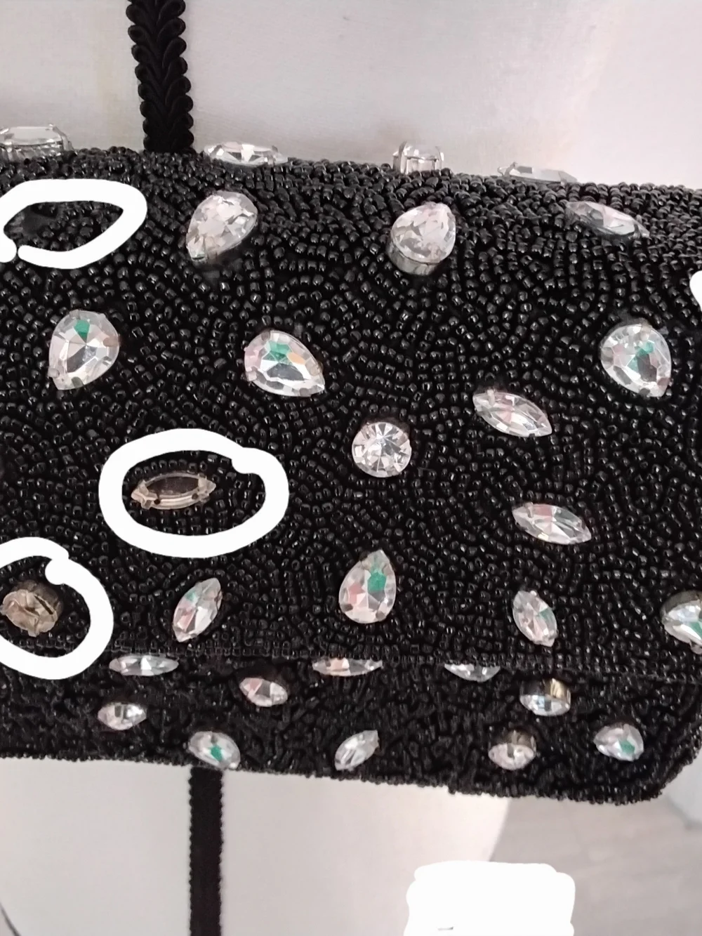 Black Embellished Evening Shoulder Bag